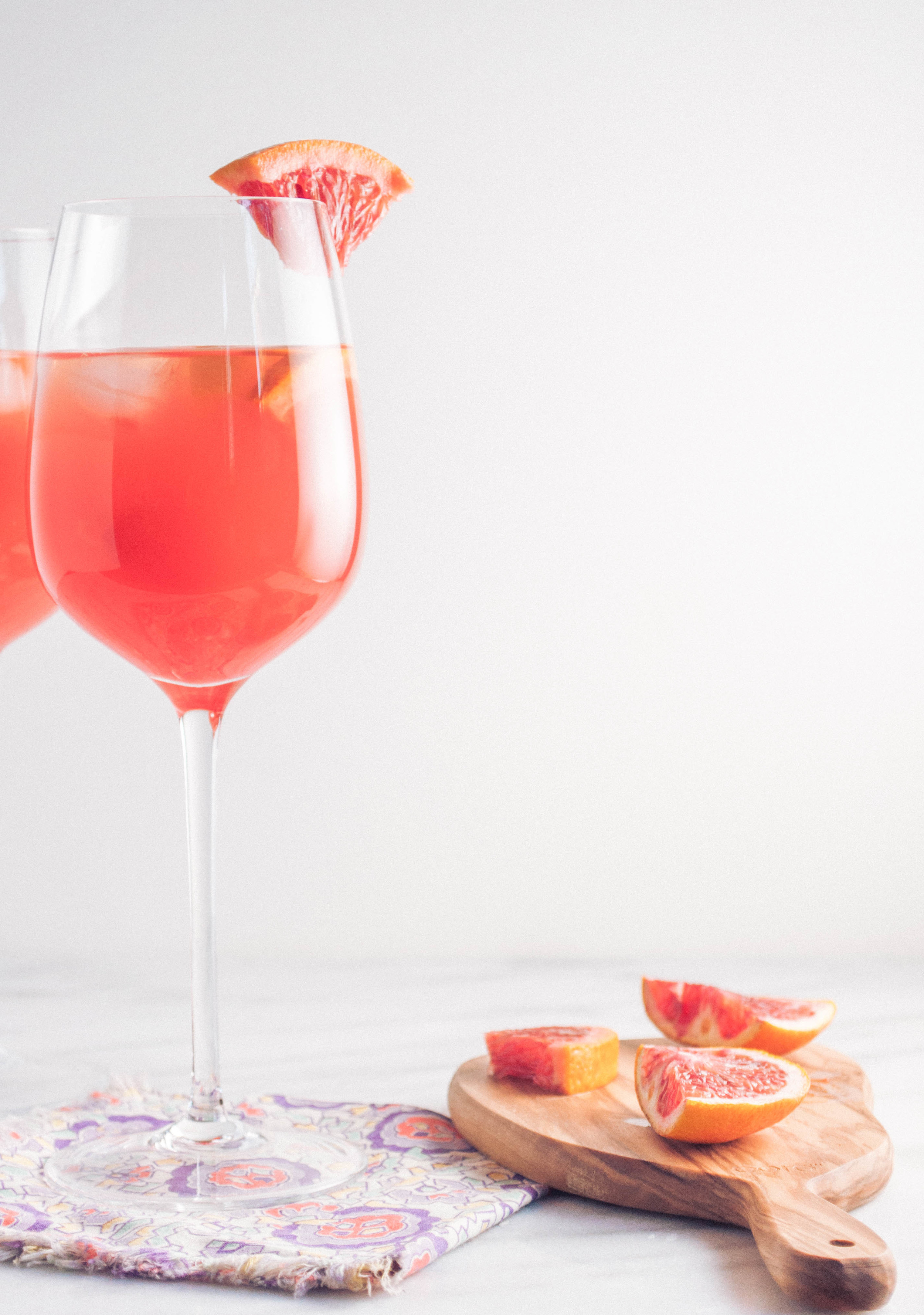Summerfield Delight | Winter Blood Orange Sangria with White Wine and Rhubarb by AITA