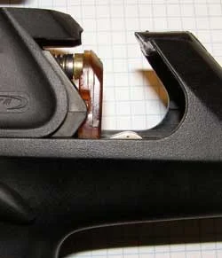 Assemble the upper and lower halves of the CX4 in the normal manner. Note that the hammer is cocked for assembly.