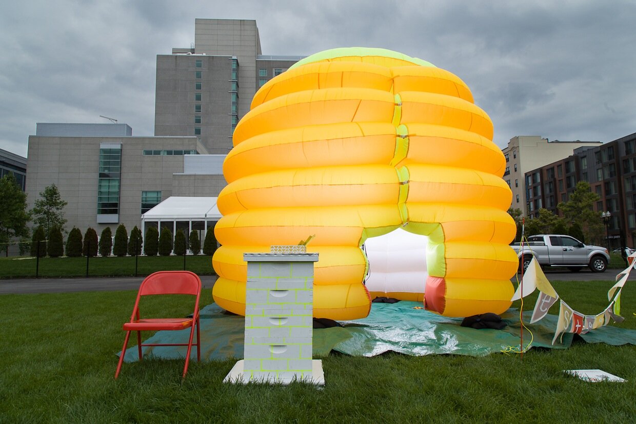 Festooning the Inflatable Beehive