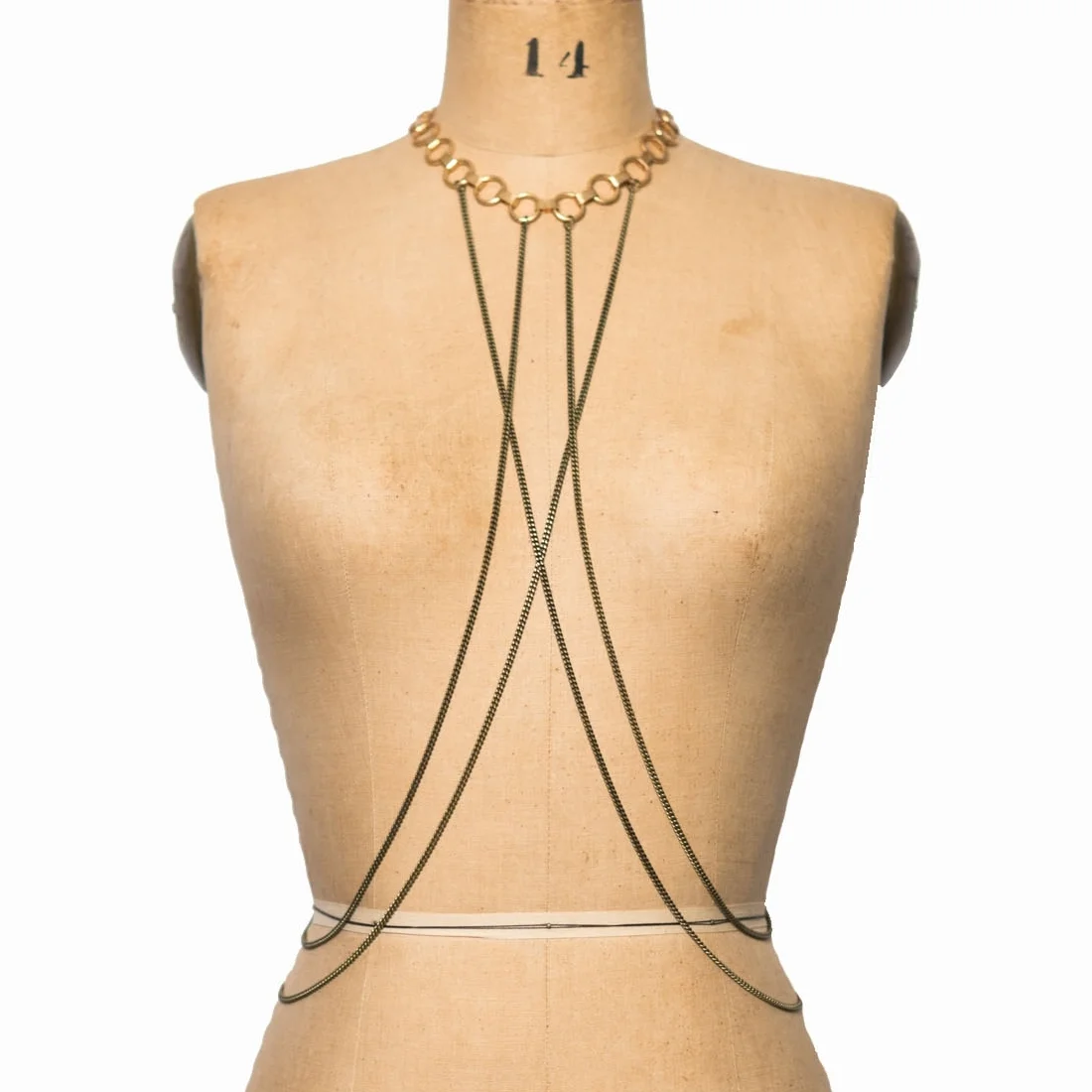 Dolorous Jewelry Cleo Draped Chain Choker Body Chain Shoulder Necklace