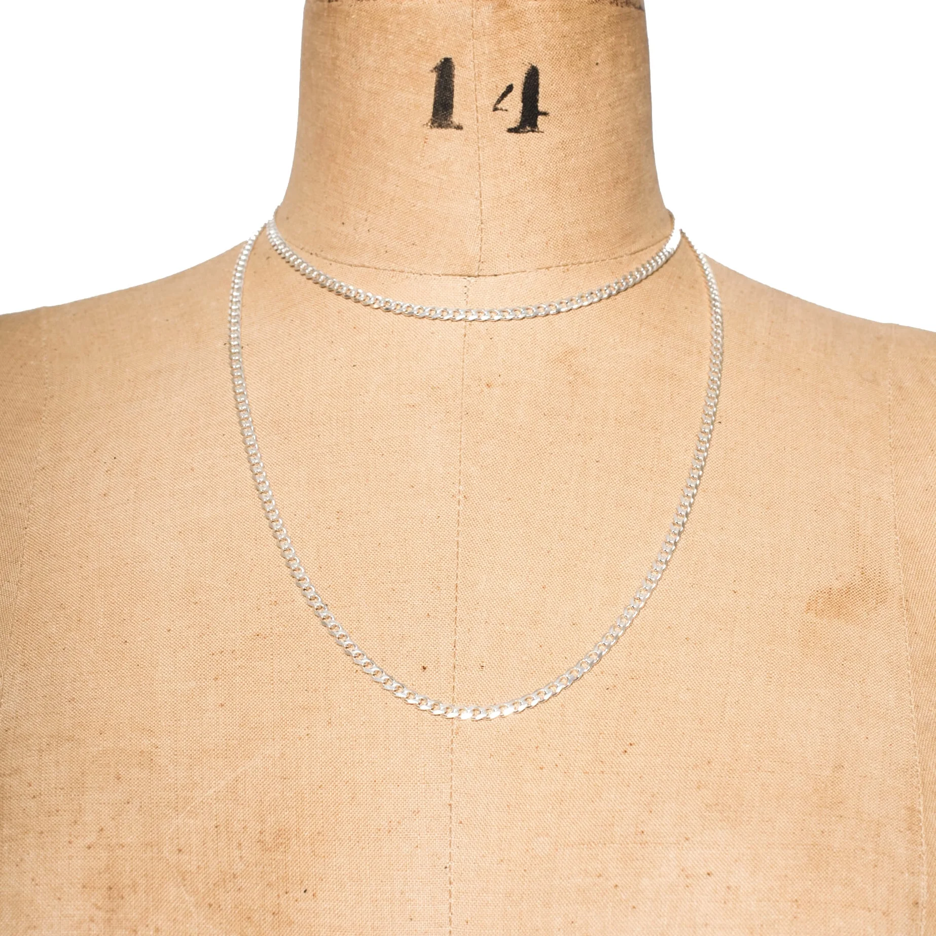 Dolorous Jewelry Sterling Silver Curb Chain Choker Layered Chain Necklace Simple Everyday Jewellery