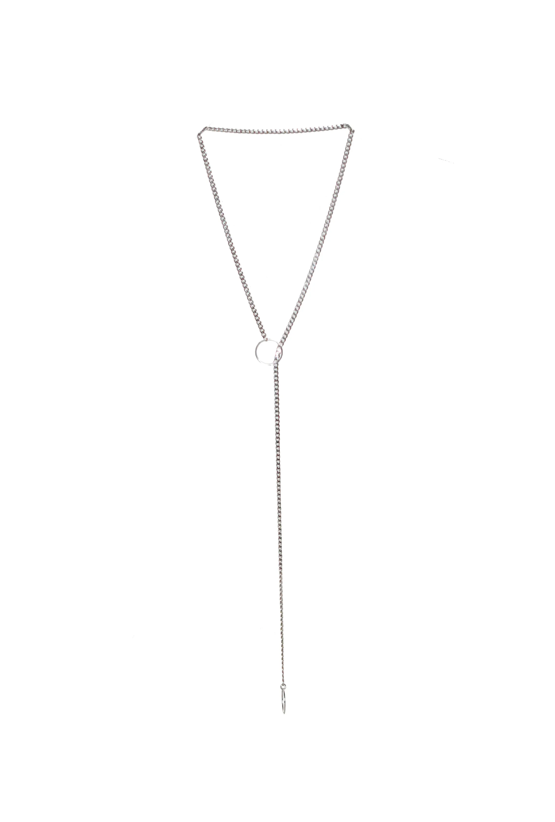Dolorous Jewelry Minimalist Silver Lariat Necklace