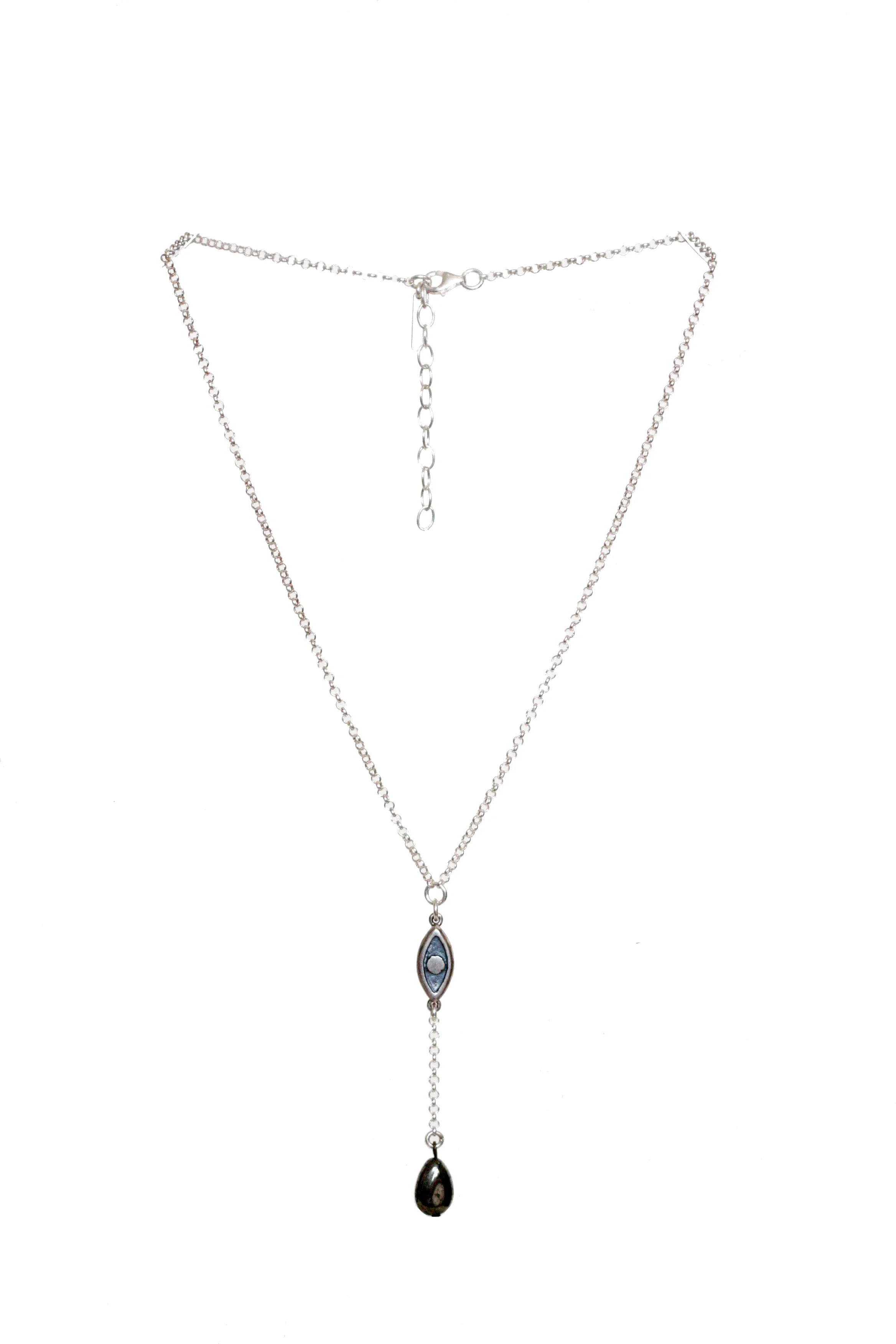 Dolorous Jewelry 3D printed silver evil eye necklace