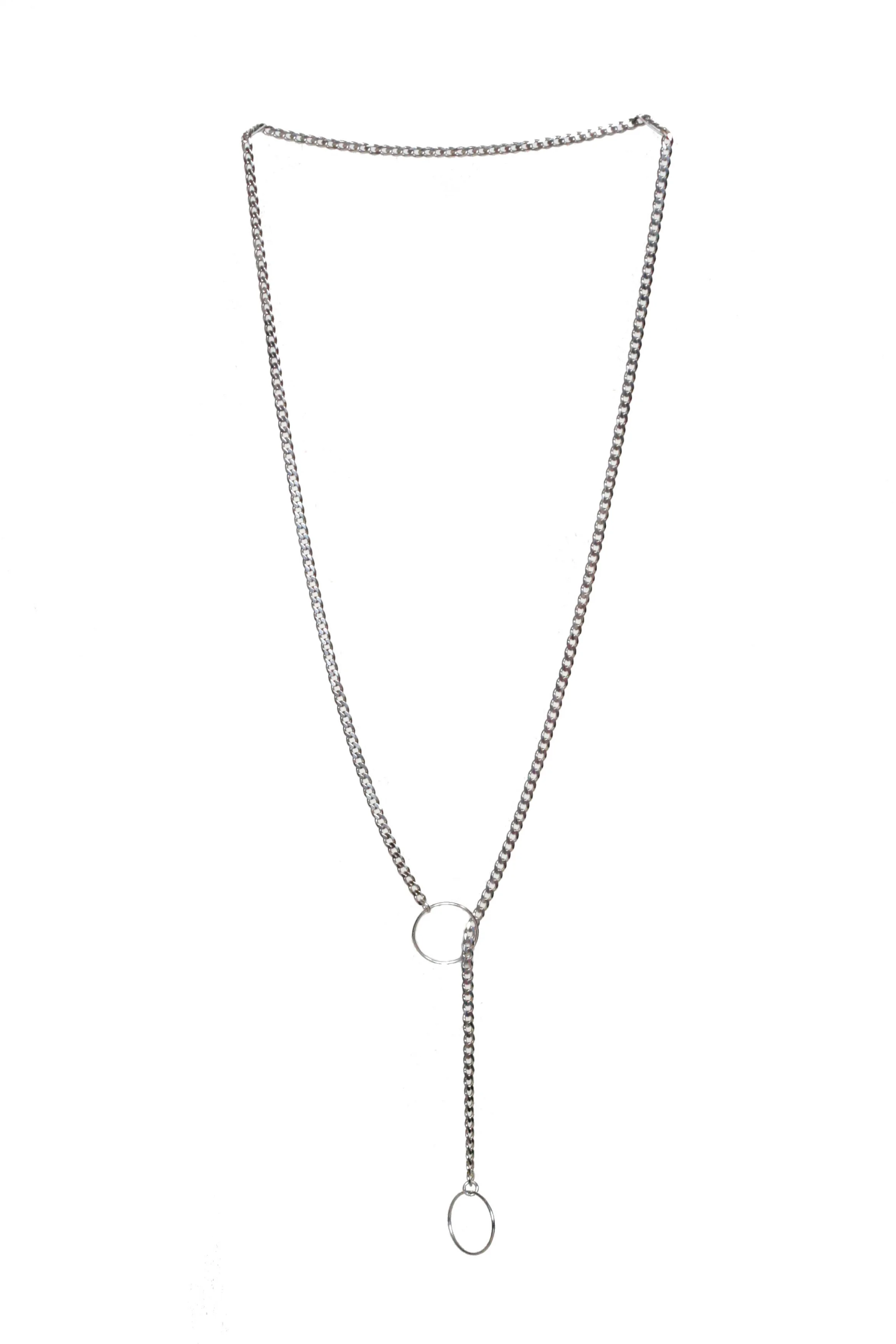 Dolorous Jewelry Minimalist Silver Lariat Necklace