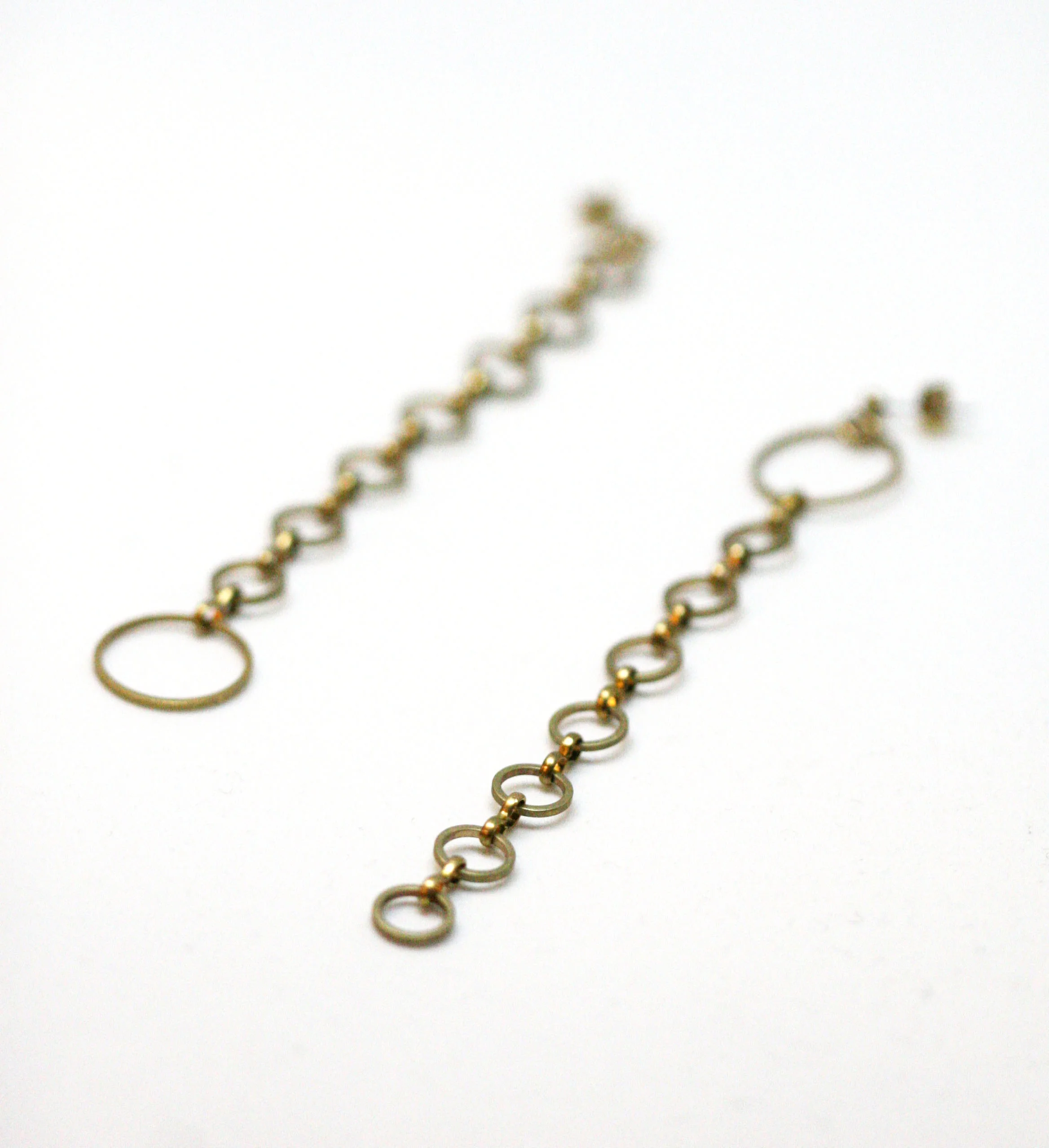 Dolorous Jewelry Samma Asymmetrical Statement Earrings Brass Shoulder Dusters