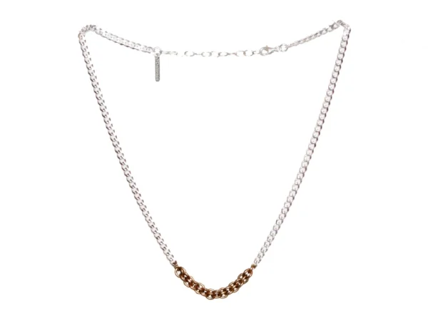 Dolorous Jewelry Mixed Metal Silver and Brass Necklace.jpg