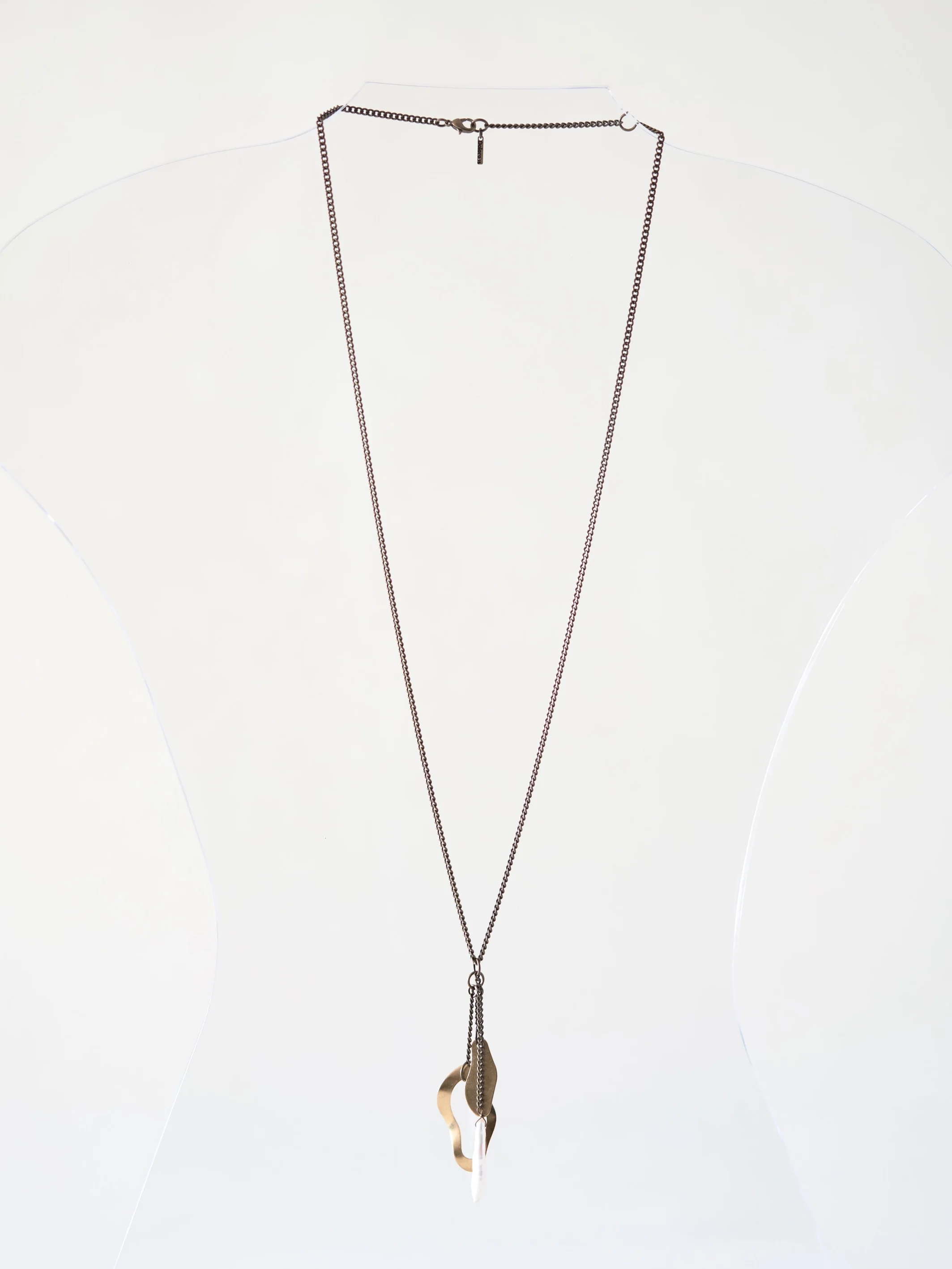 Dolorous Jewelry Brass and Pearl Charm Necklace