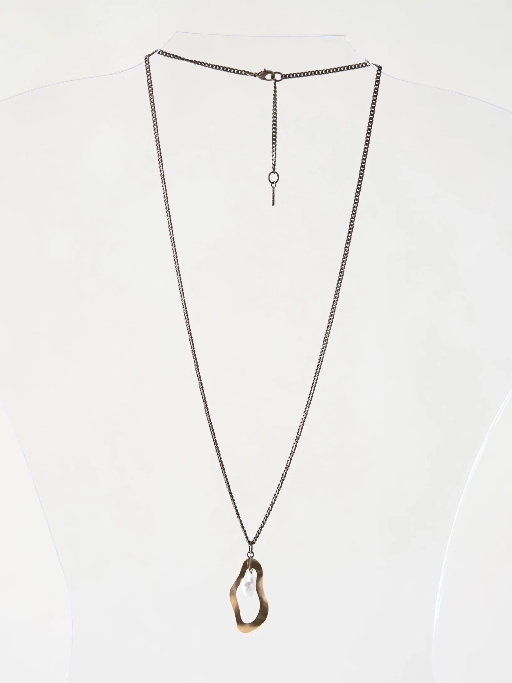 Dolorous Jewelry Brass and Pearl Charm Necklace