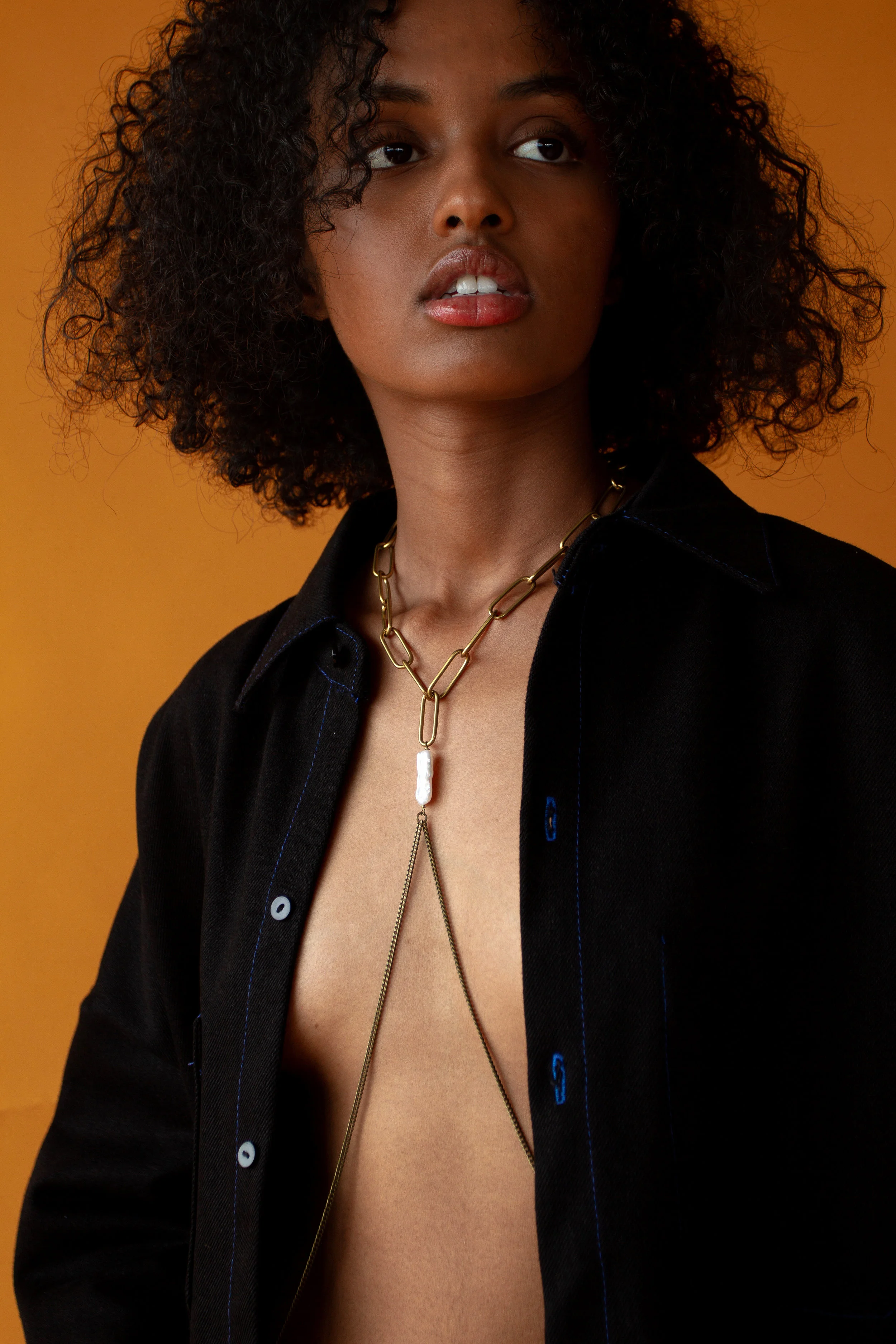 Dolorous Chunky Chain Choker and Pearl Body Chain Necklace.jpg