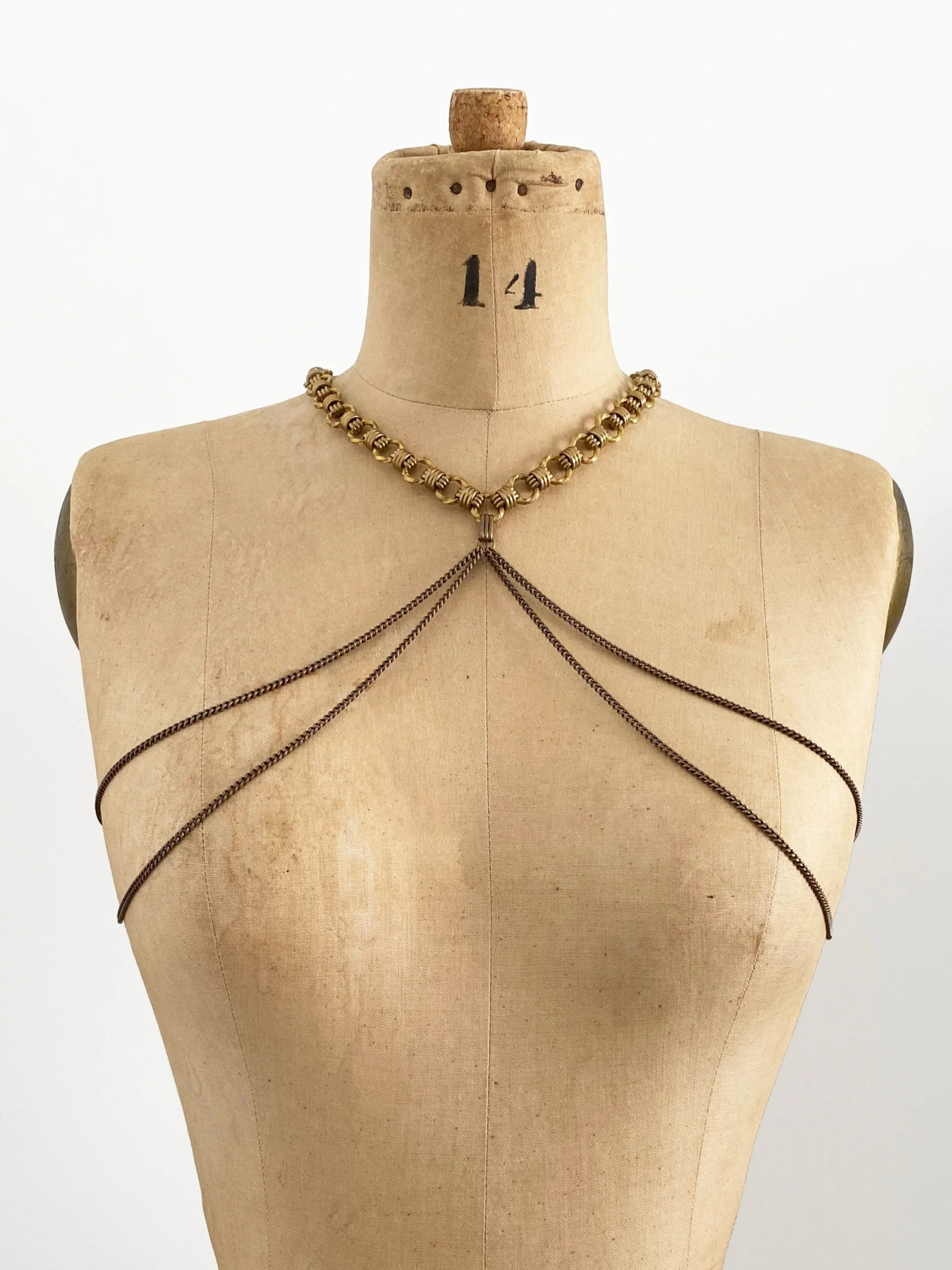 Dolorous — Draped Brass Choker Body Chain