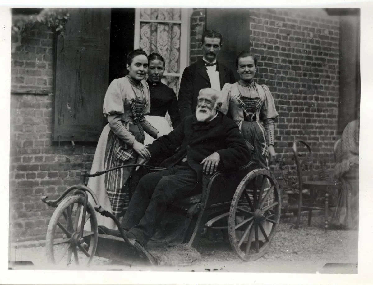 Louis Martin in his wheelchair in the garden of Rue Labbey