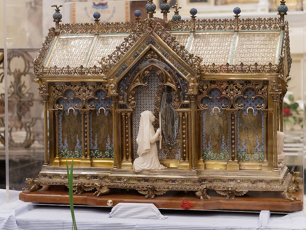 Detail of the reliquary of St. Bernadette of Lourdes
