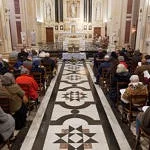 Relics of St. Bernadette before the altar of the Monastery of the Visitation at Caen
