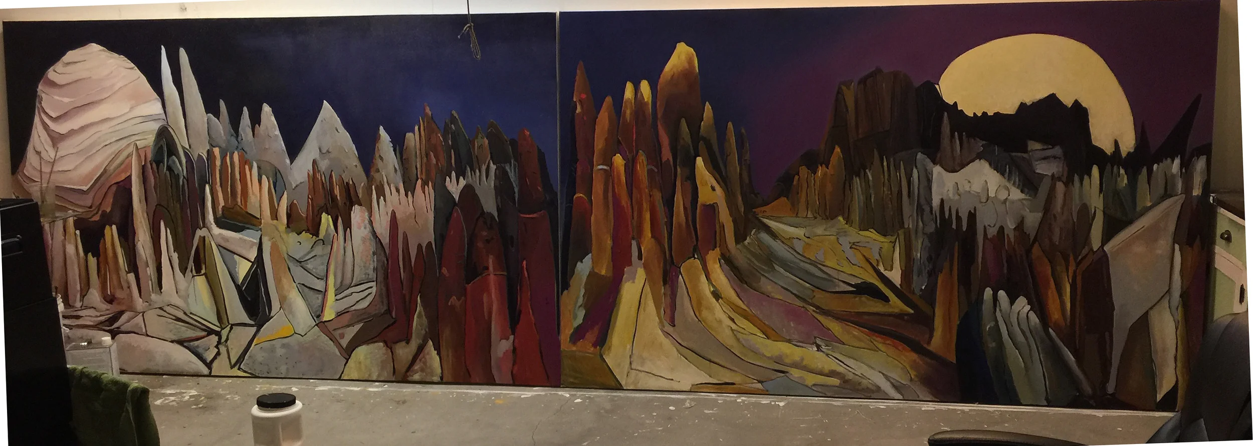 Wheeler Geological Area(Public Art Commission), oil on canvas, 60x190 inches.