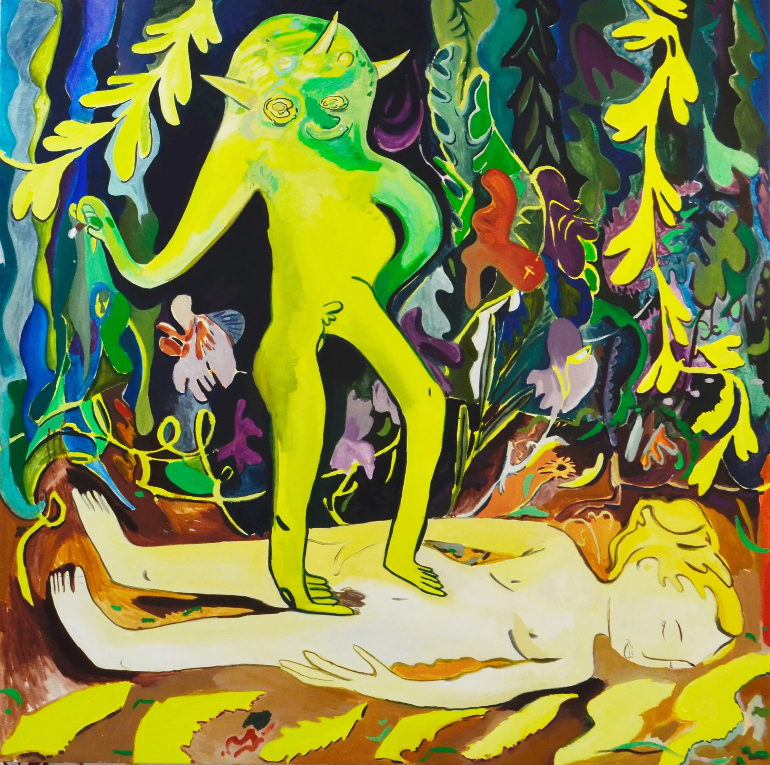 Frog Man, oil on canvas, 53 x 54 inches, 2017.