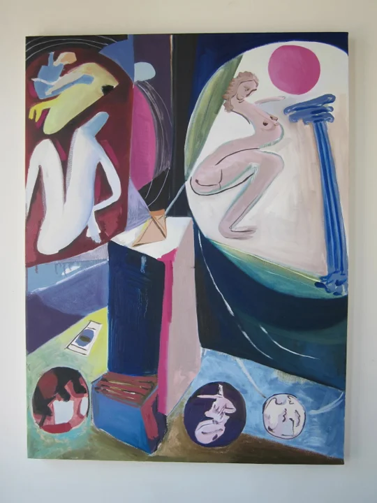 Slides, oil on canvas, 30x40 inches, 2017.