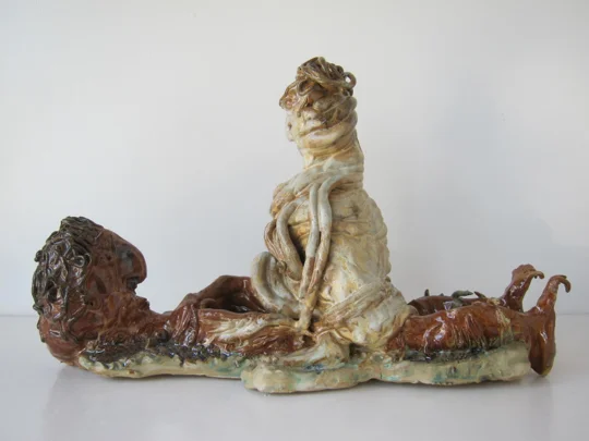 Untitled, 9x14 inches, stoneware and glaze, 2017. (04.074.CER) Produced in the spring in CO for exhibition Tidal at South Willard. Photo credit South Willard © Courtesy of Jasmine Little. In private collection.