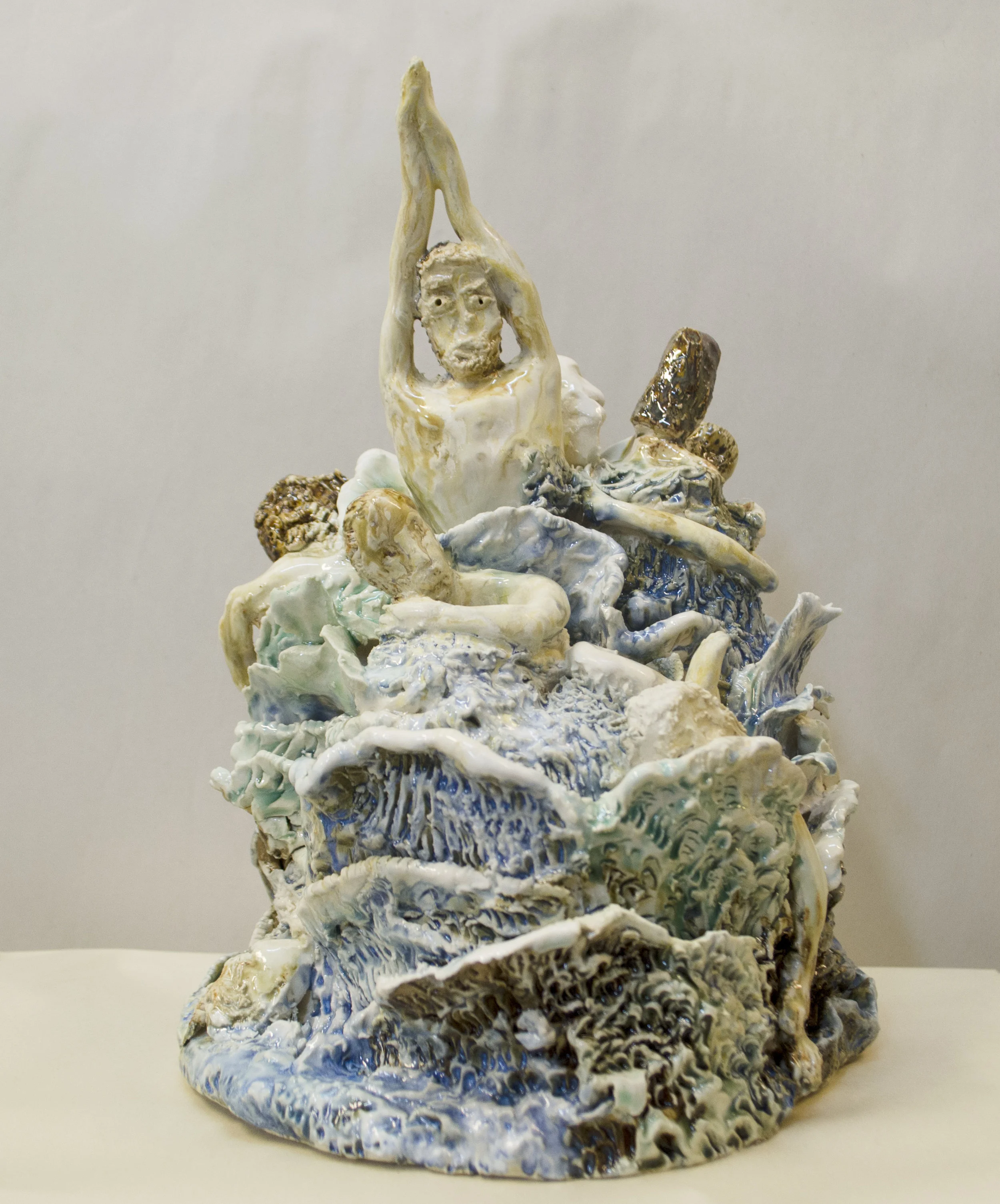 Untitled, 8x8x13 inches, stoneware and glaze, 2017. (03.015.CER) Produced in the spring in CO for exhibition Tidal at South Willard. Photo credit South Willard © Courtesy of Jasmine Little. In private collection.