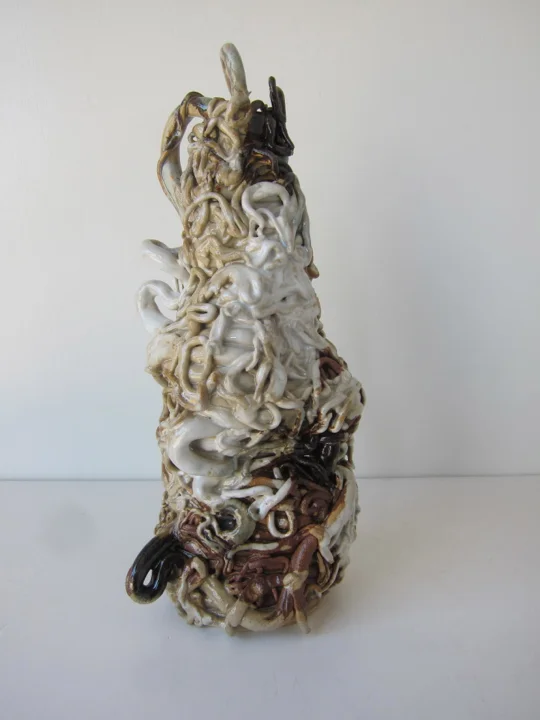Untitled, 12.5x5x5 inches, stoneware and glaze, 2017. (06.110.CER) Produced in the spring in CO for exhibition Tidal at South Willard. Photo credit South Willard © Courtesy of Jasmine Little. In private collection.
