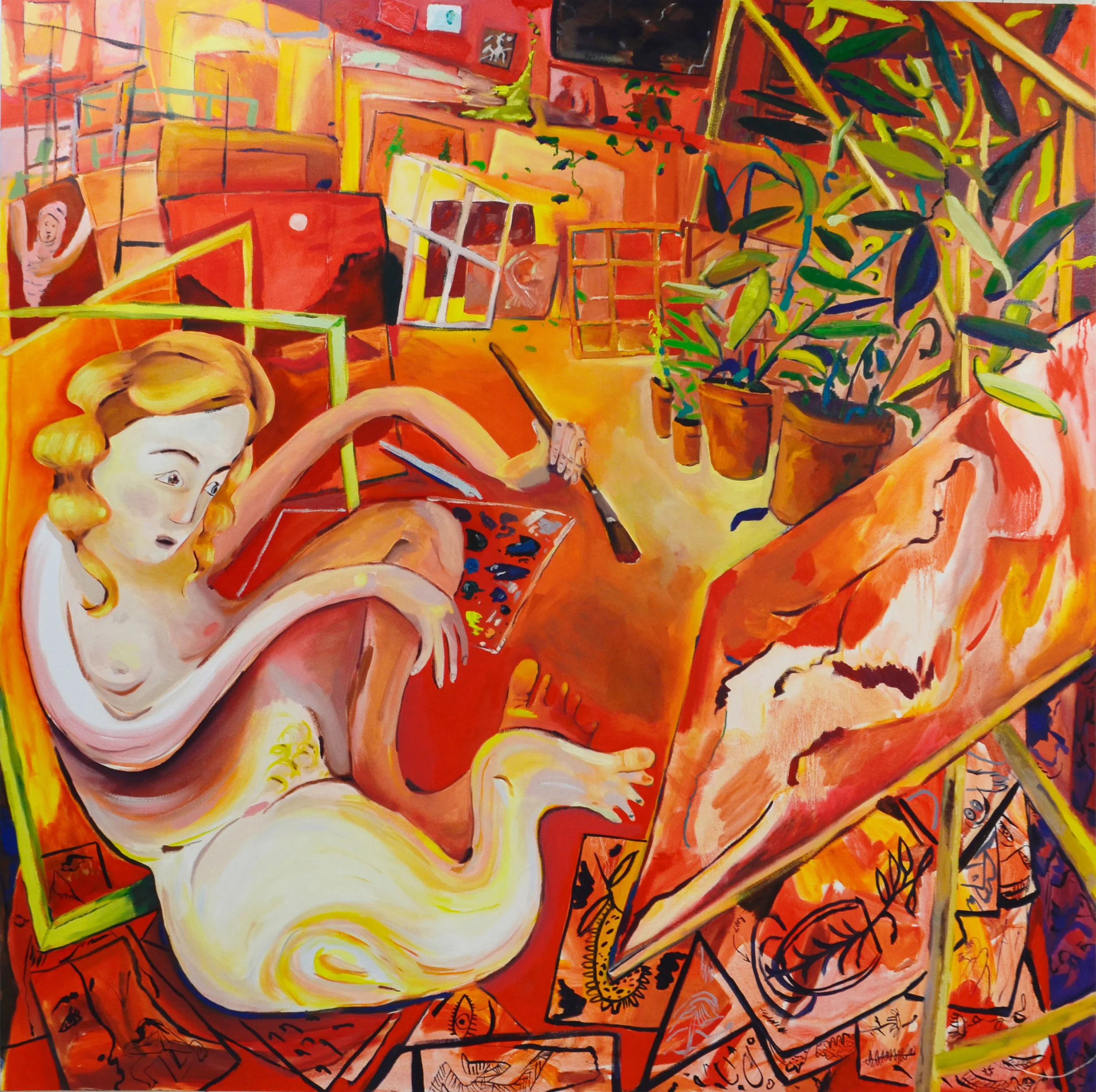 Untitled, 60x60 inches, oil on canvas, 2017. (01.001.PTG) Produced in the winter in Colorado. © Courtesy of Jasmine Little. In private collection.