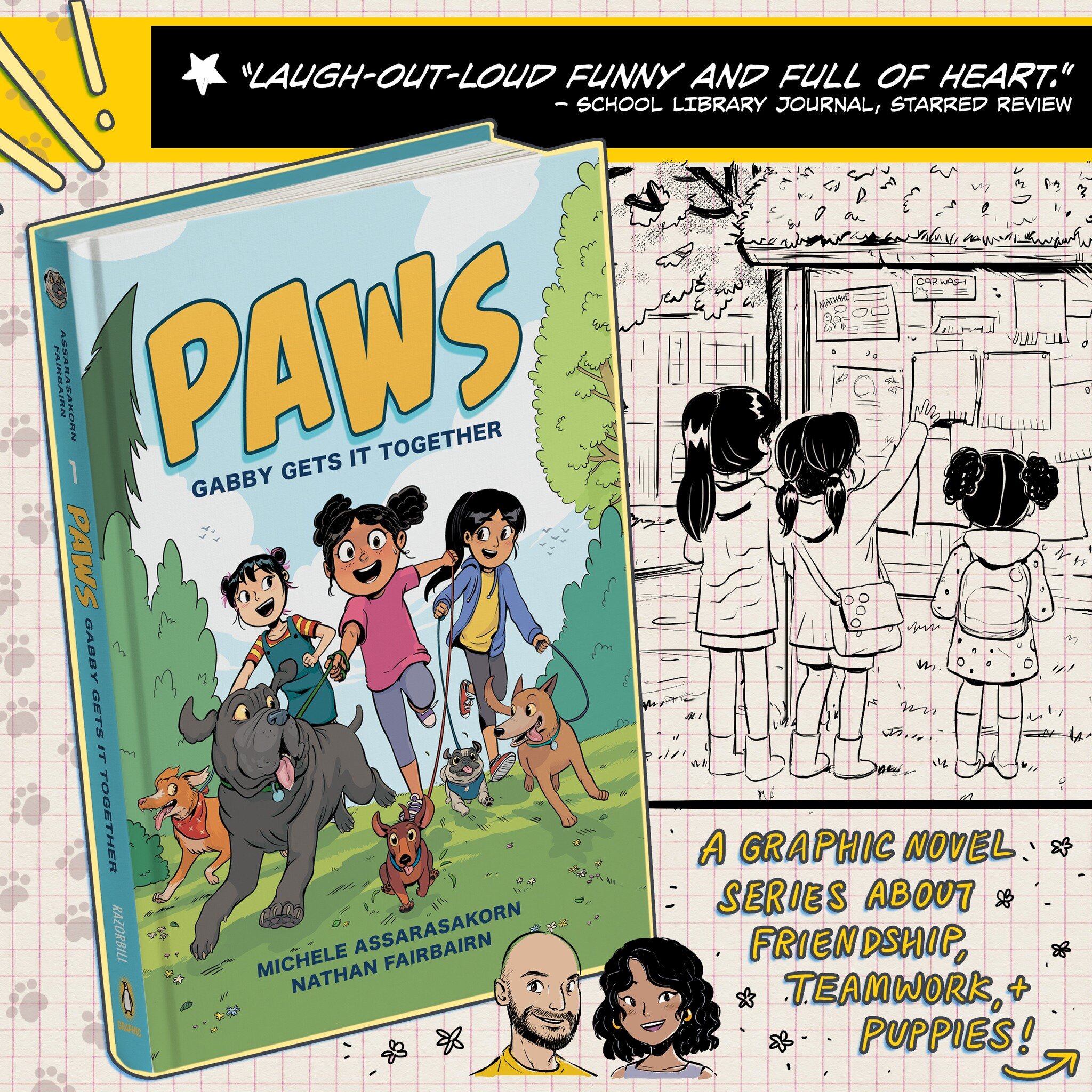 Our graphic novel series about friendship, teamwork, and of course PUPPIES, is available where books are sold (support local if you can)! 

🐾#1 Gabby Gets It Together
🐾#2 Mindy Makes Some Space
🐾#3 Priya Puts Herself First (Release Oct 17th, Pre-O