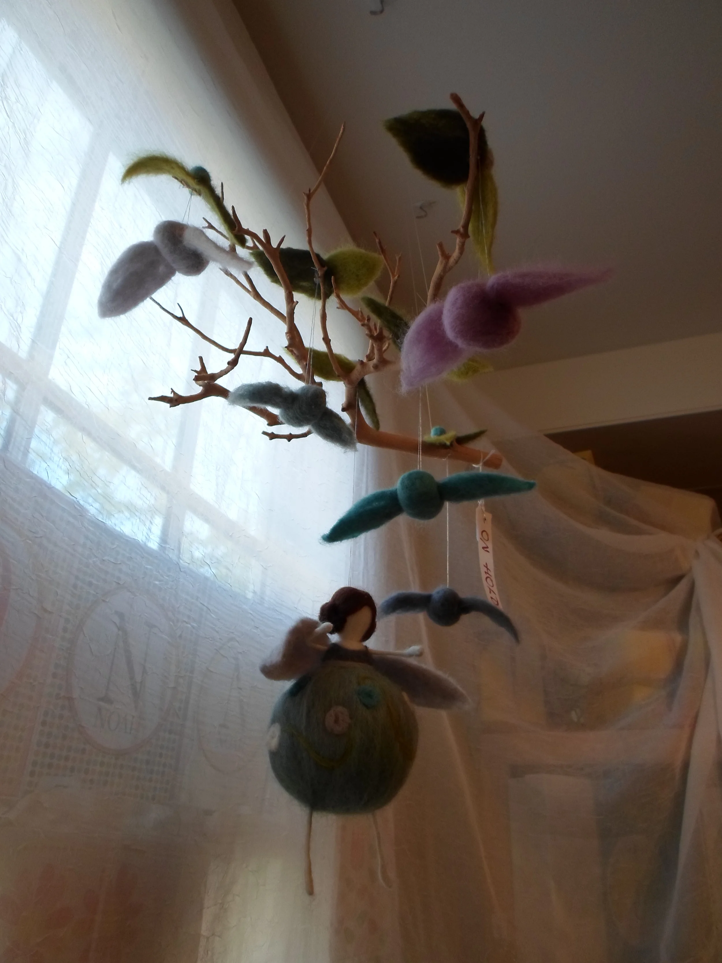 Wool Felted Fairy and Bird Mobile Locally Handmade & one of a kind $85.00 Wants 1 PURCHASED