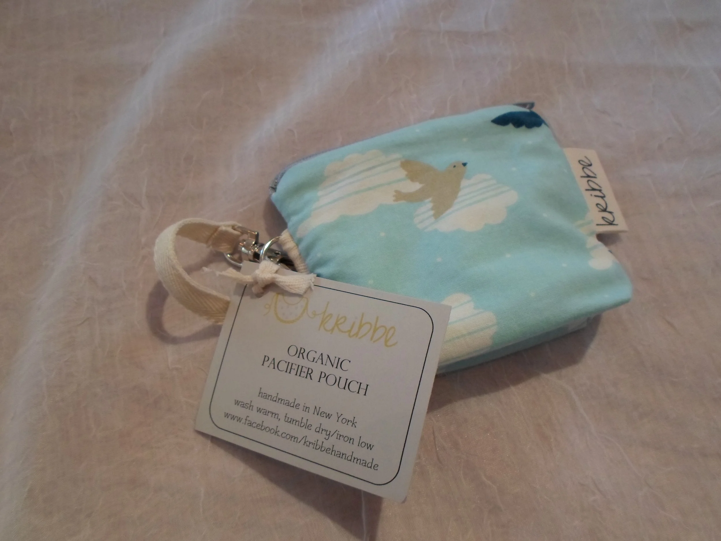 Kribbe Organic Pacifier Pouch Locally Handmade $10.00 Wants 1 - PURCHASED