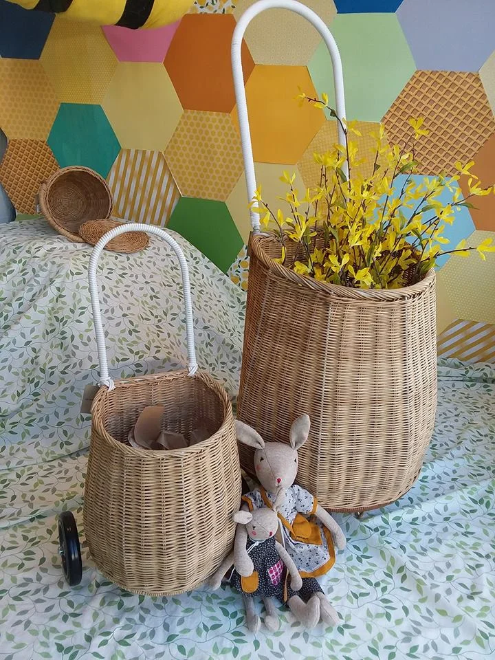 Luggy carts for you and your mini-me by Olli Ella. Mama and little bunny by Moulin Roty