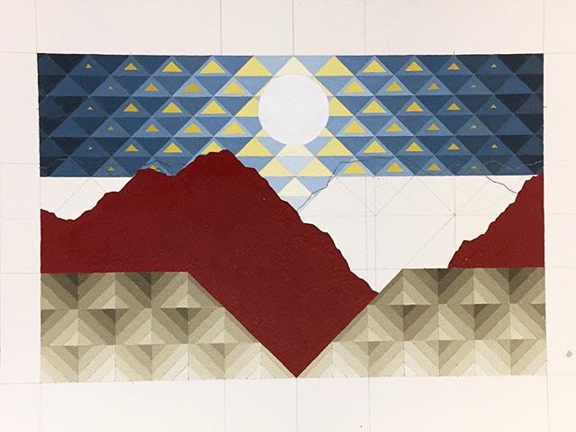 Almost a year ago I had a dream similar to this, except there was a massive condor with outstretched wings swooping in over the mountains
.
.
.
#workinprogress #geometricabstraction #painting #goldenratio #triangles #goldenacrylics