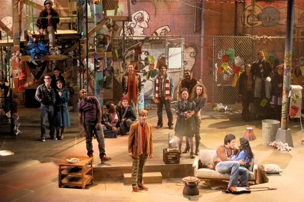 A great cast shot of Rent at the Hangar Theatre in Ithaca, NY