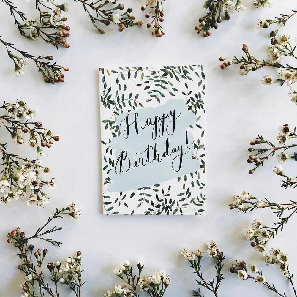 Happy Birthday Vines Card Wax Flower Peggy and Kate .jpg
