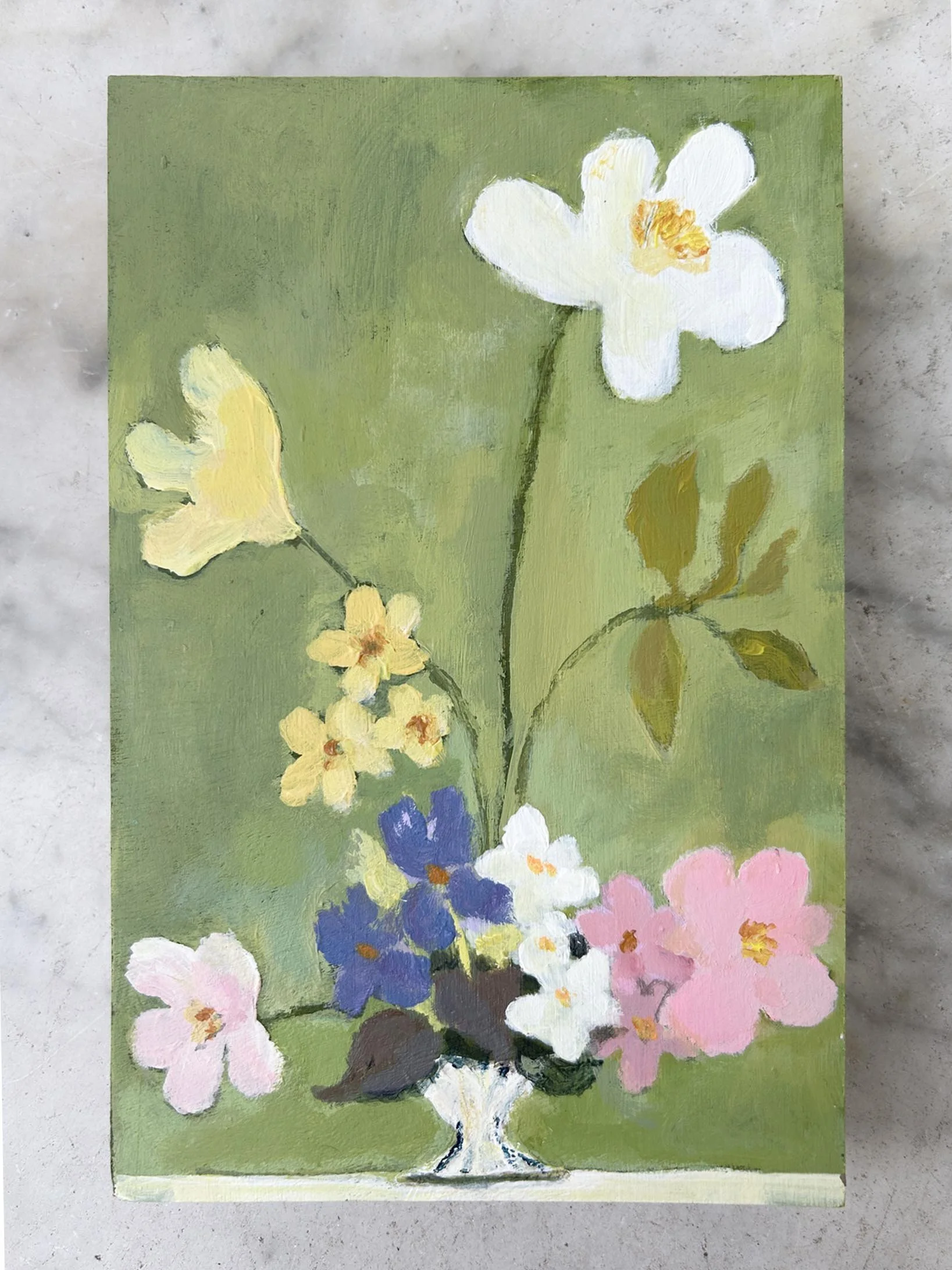 Little Flower Frog Original Painting