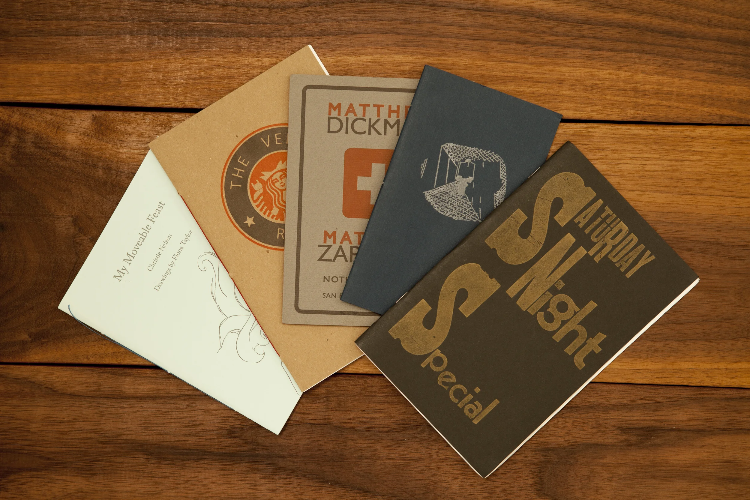 a selection of letterpress zine covers