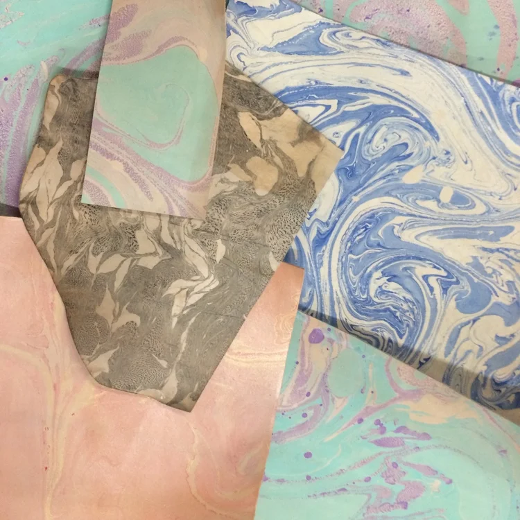 Marbled leathers.