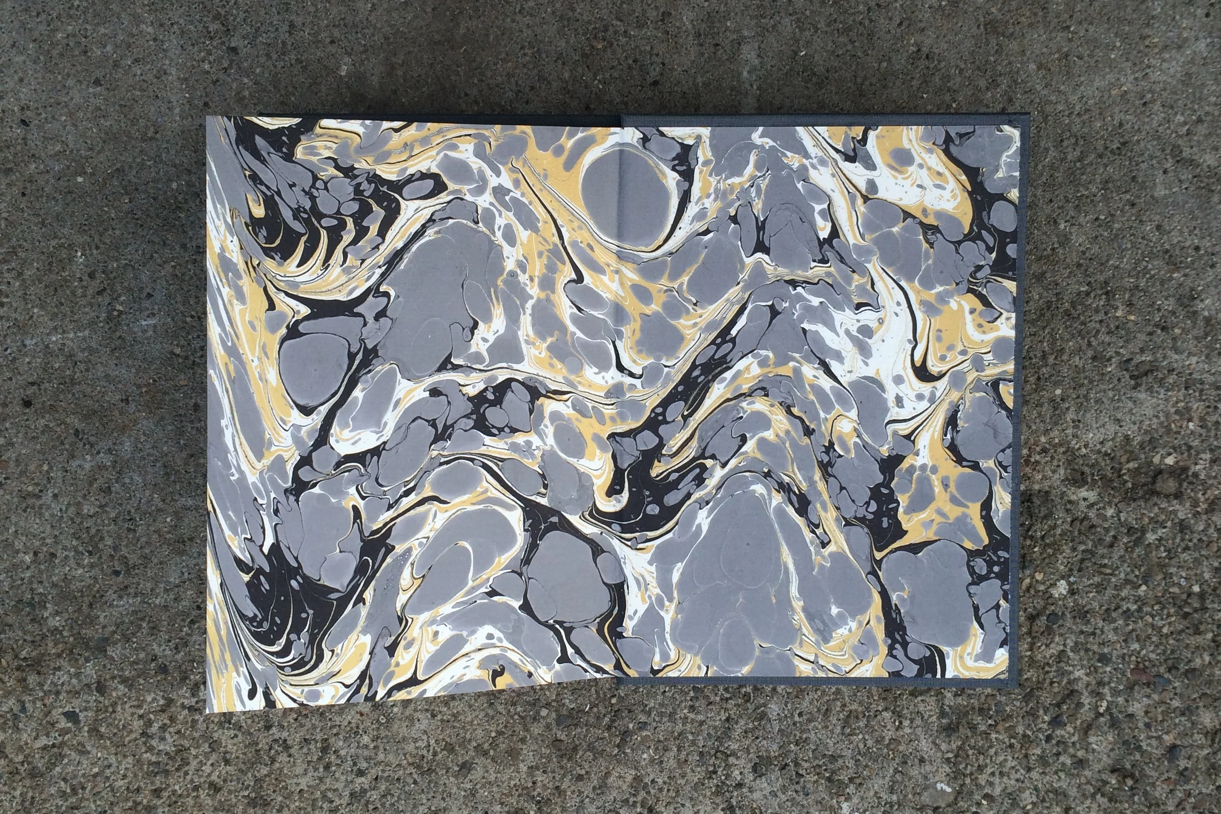 Custom hand marbled end paper