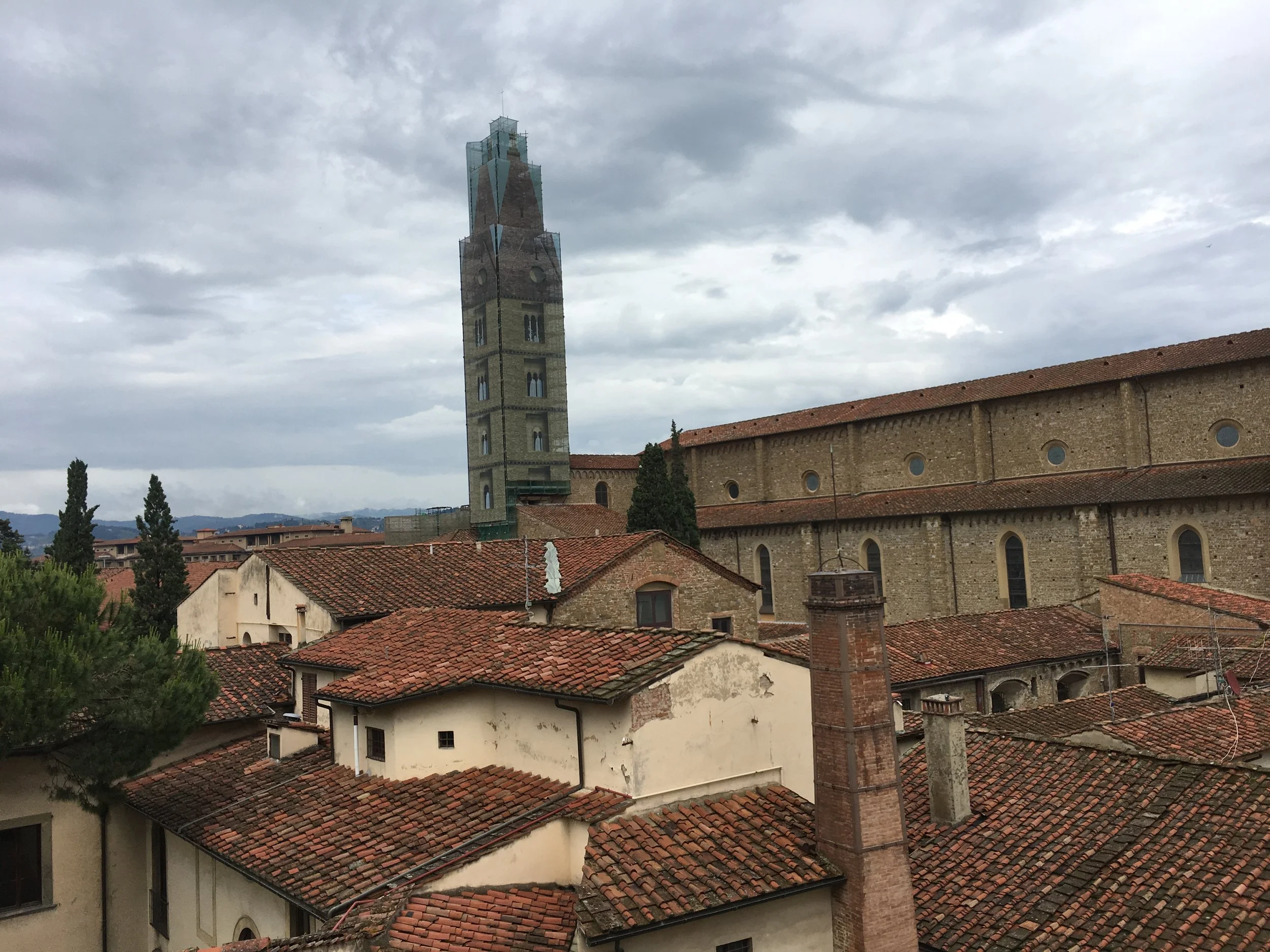 The church in the photo below is the same as the large building in the top right of the image above. It is the Church of Santa Maria Novella. The church is situated just across from the main railway station named after it. It was the first great basilica built in Florence. Construction started in 1279 and it was opened in 1360.