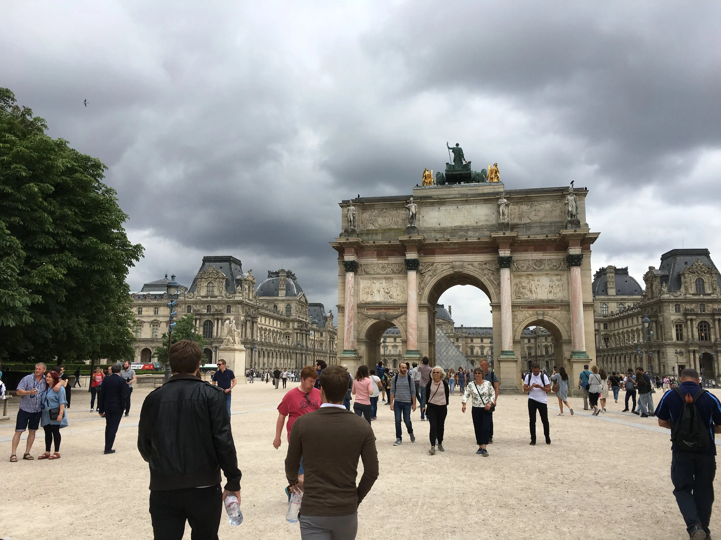 The main entrance to the Louvre. There were a lot of people here this day, but I am sure it was not as many as have been here on other days.