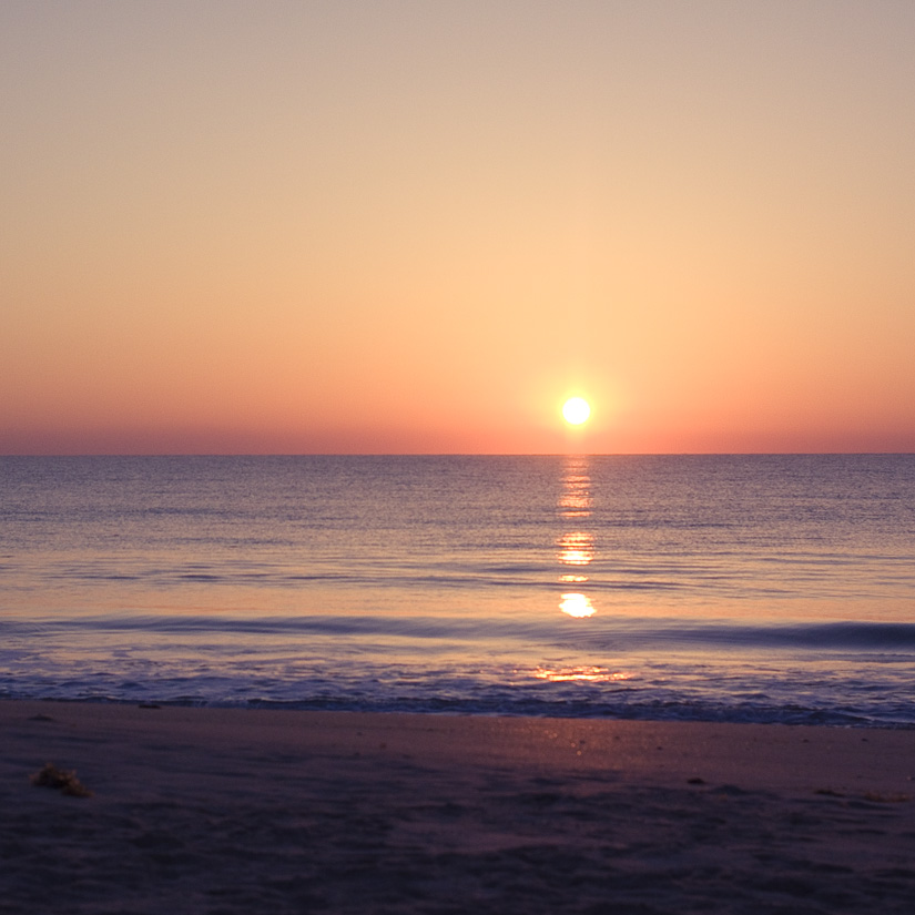 Orange Sunrise over the Atlantic. 