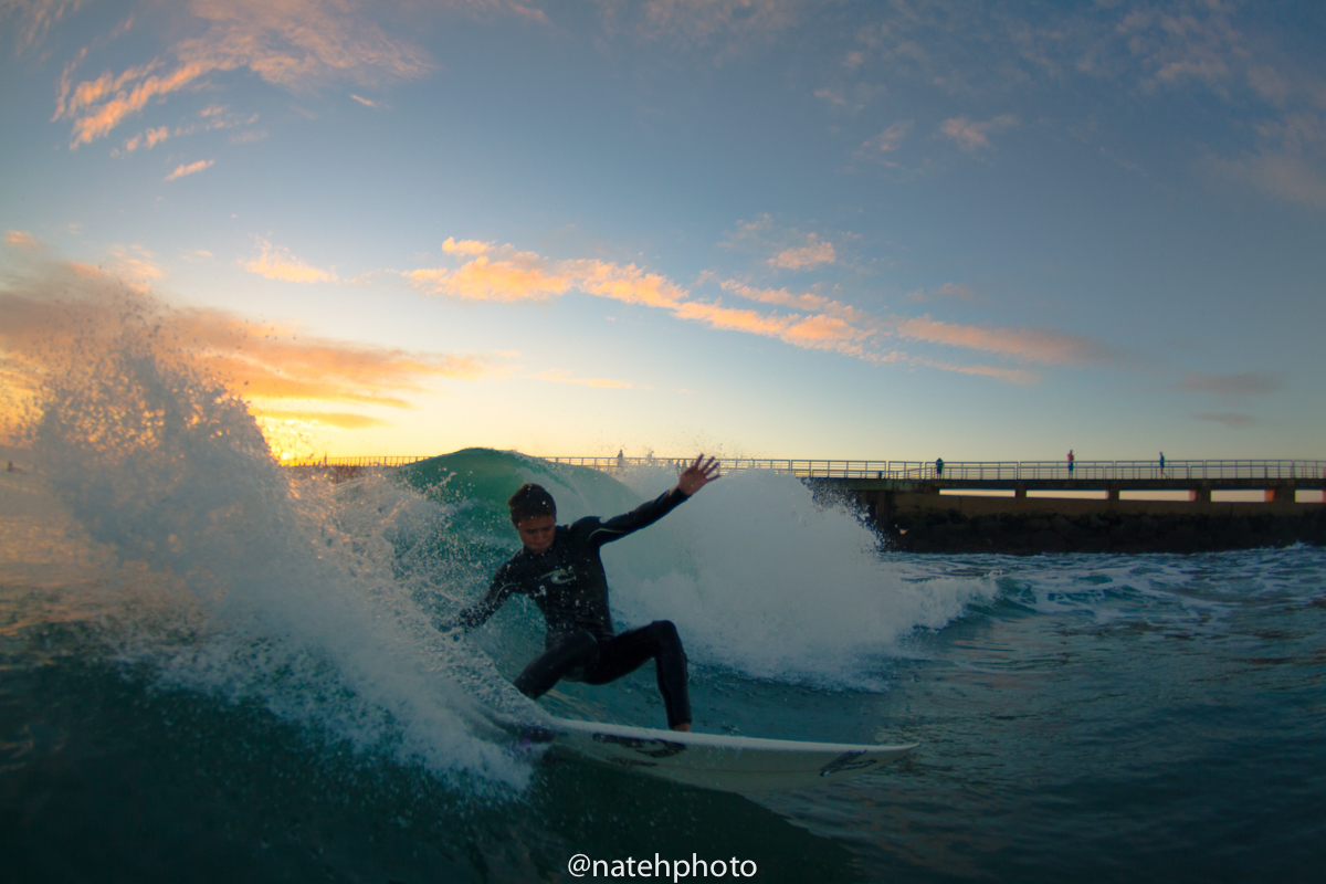 Wiley Robinson getting his legs warmed up for the day with some seriously mean turns. 