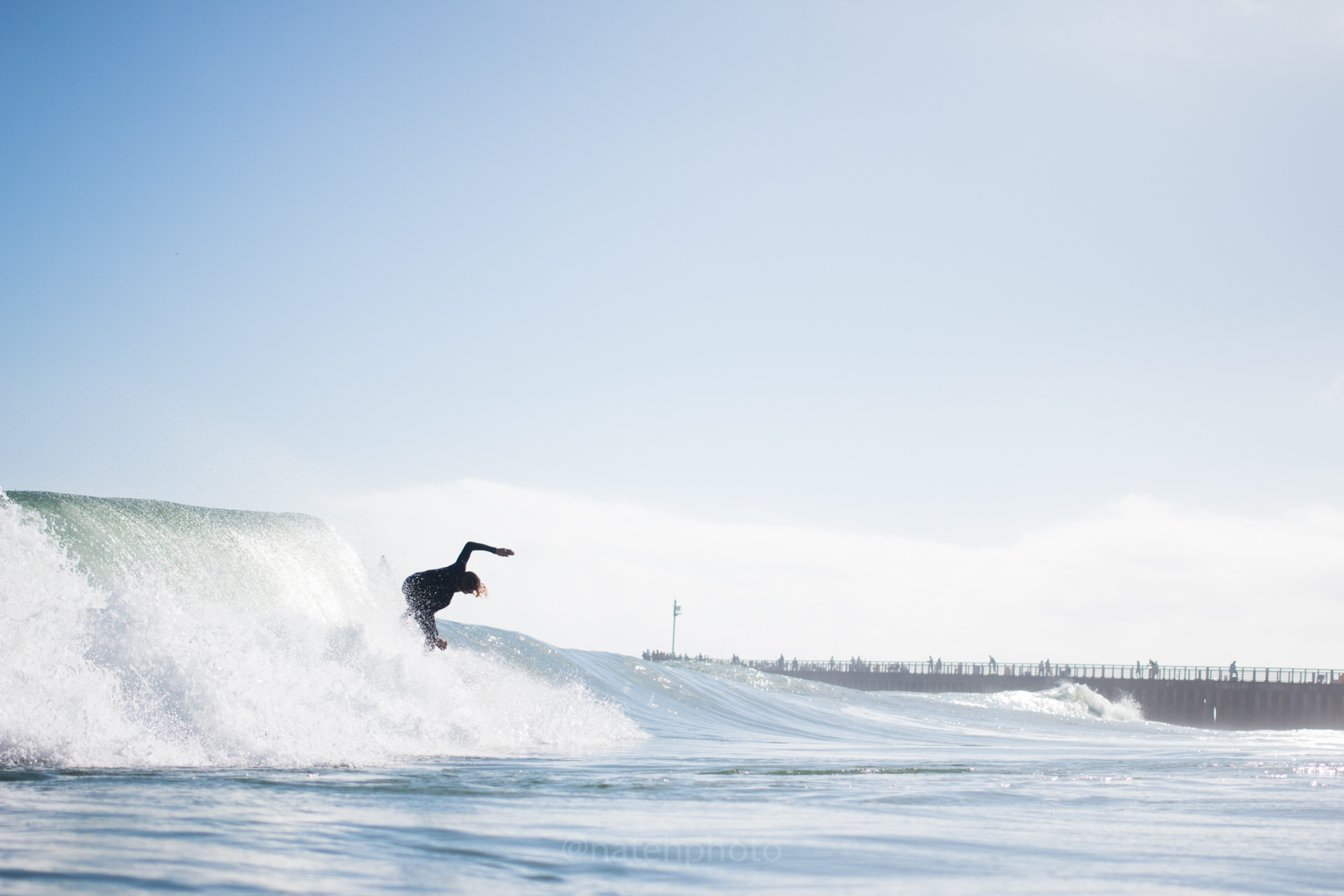 Matthew Glenn going vertical on his backhand. Classic inlet view. 