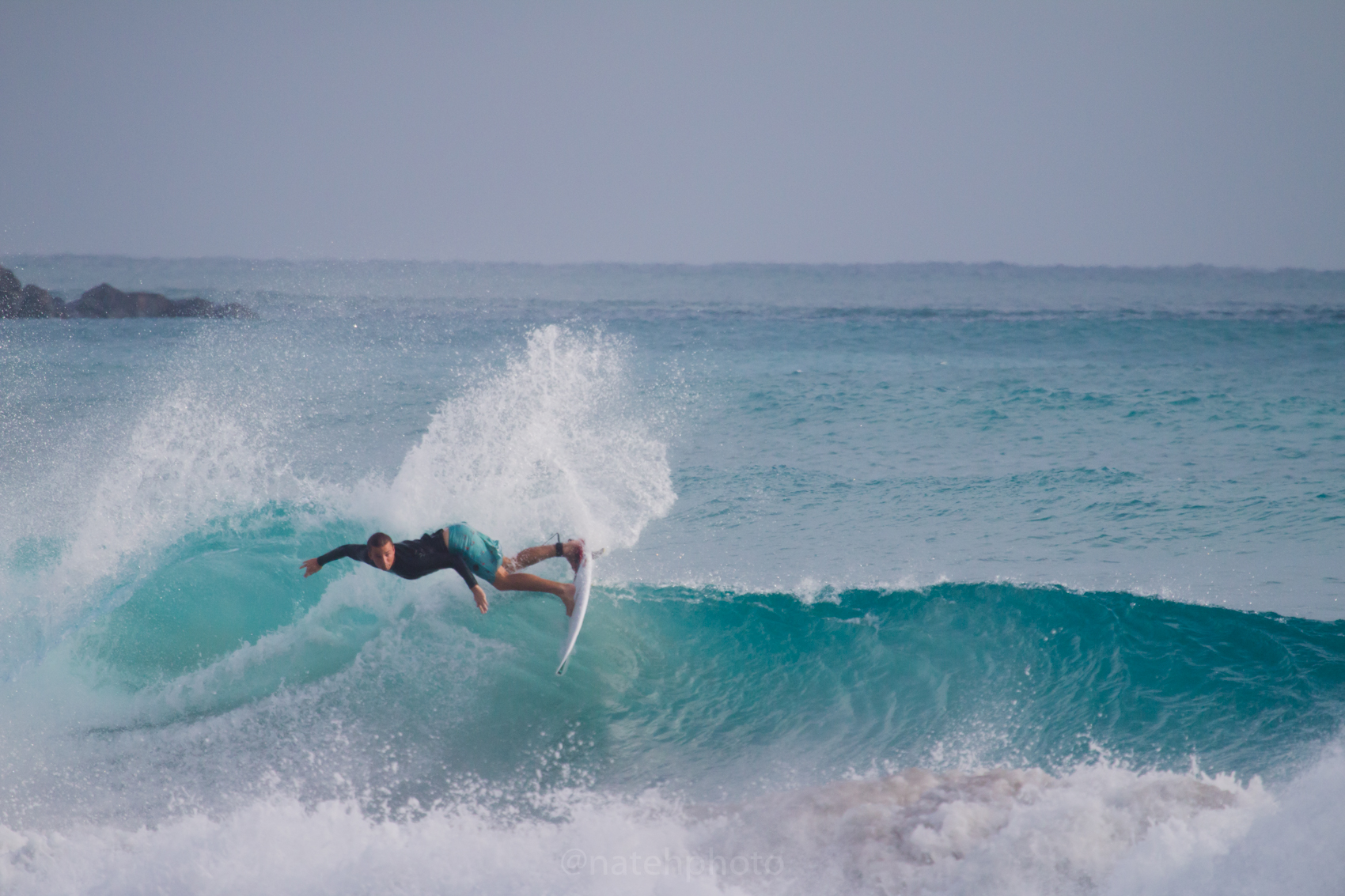 when Chauncey Robinson isn't getting barreled he's hacking the top of waves. 