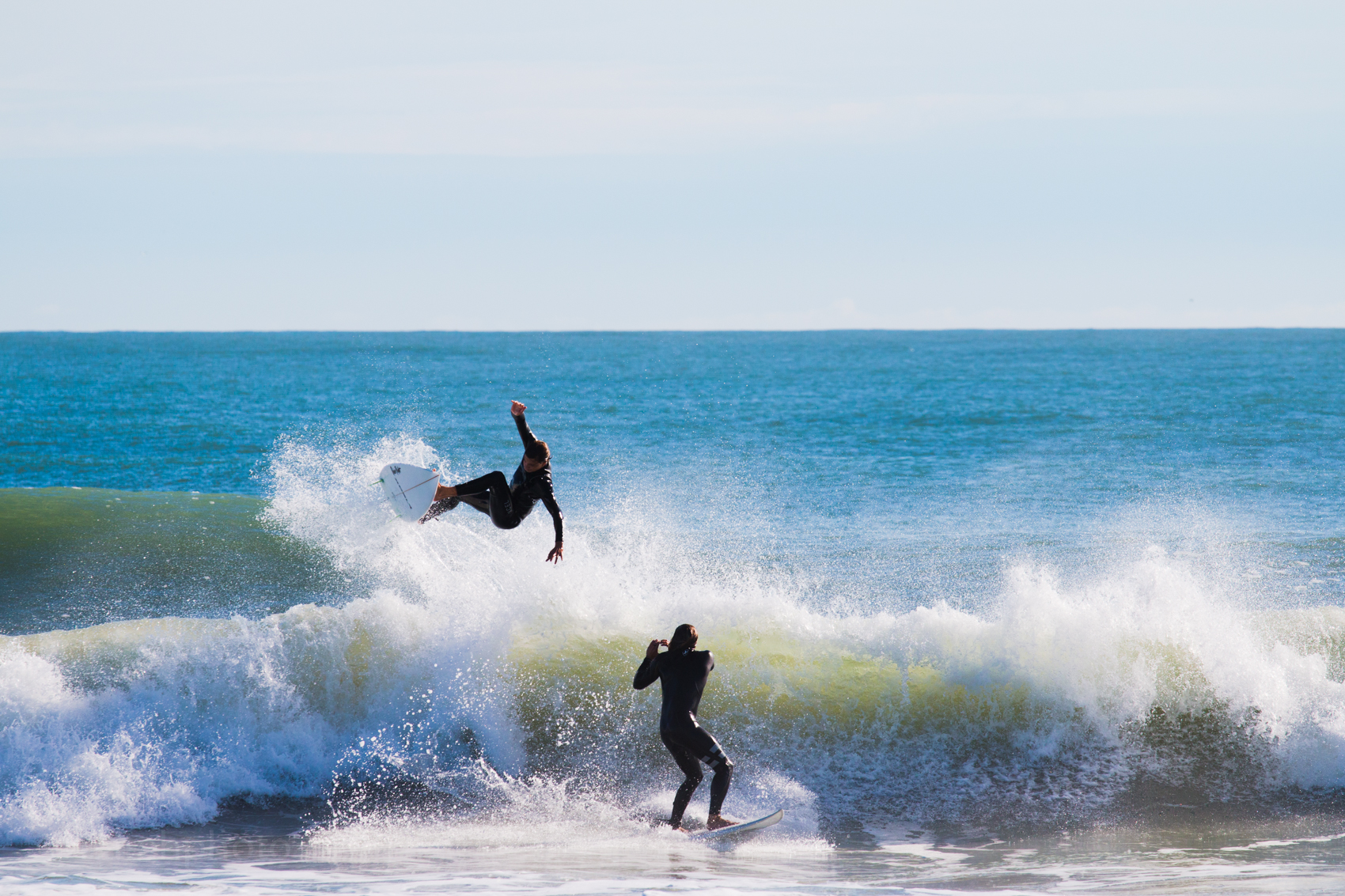 Daniel and Brock working together to gain scale on wave hight and air hight. 
