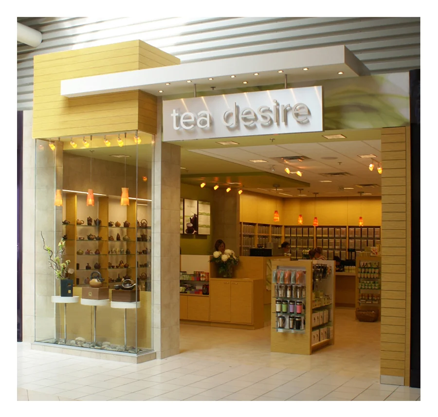 I worked with the client to establish a colour and materials palette for the interior designer. I then acted as the liason to ensure the store design fell in with the overall vision and brand direction. I allowed the materials and light to enhance the subtle and elegant logotype for signage. The store offered a large variety of teas and tea ware as well as a tea bar where customers could try unique teas including various macha blends.