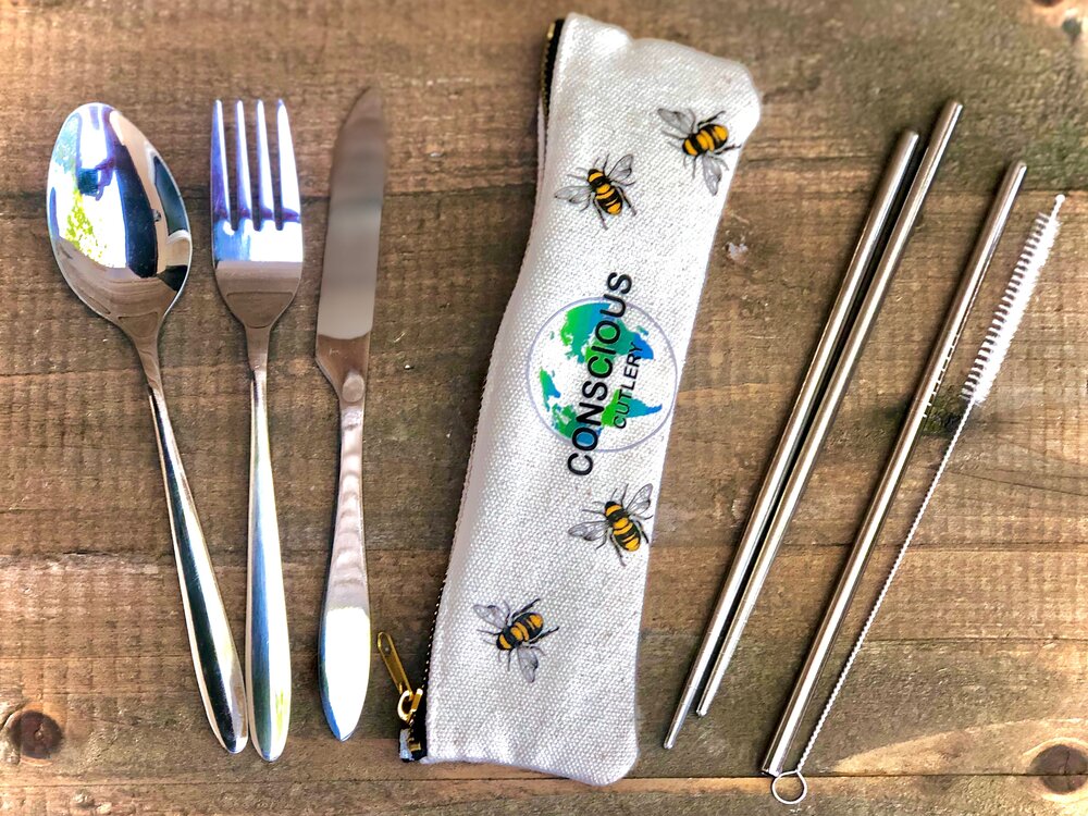 Bee Travel Cutlery Pouch — CAPITAL BEE COMPANY
