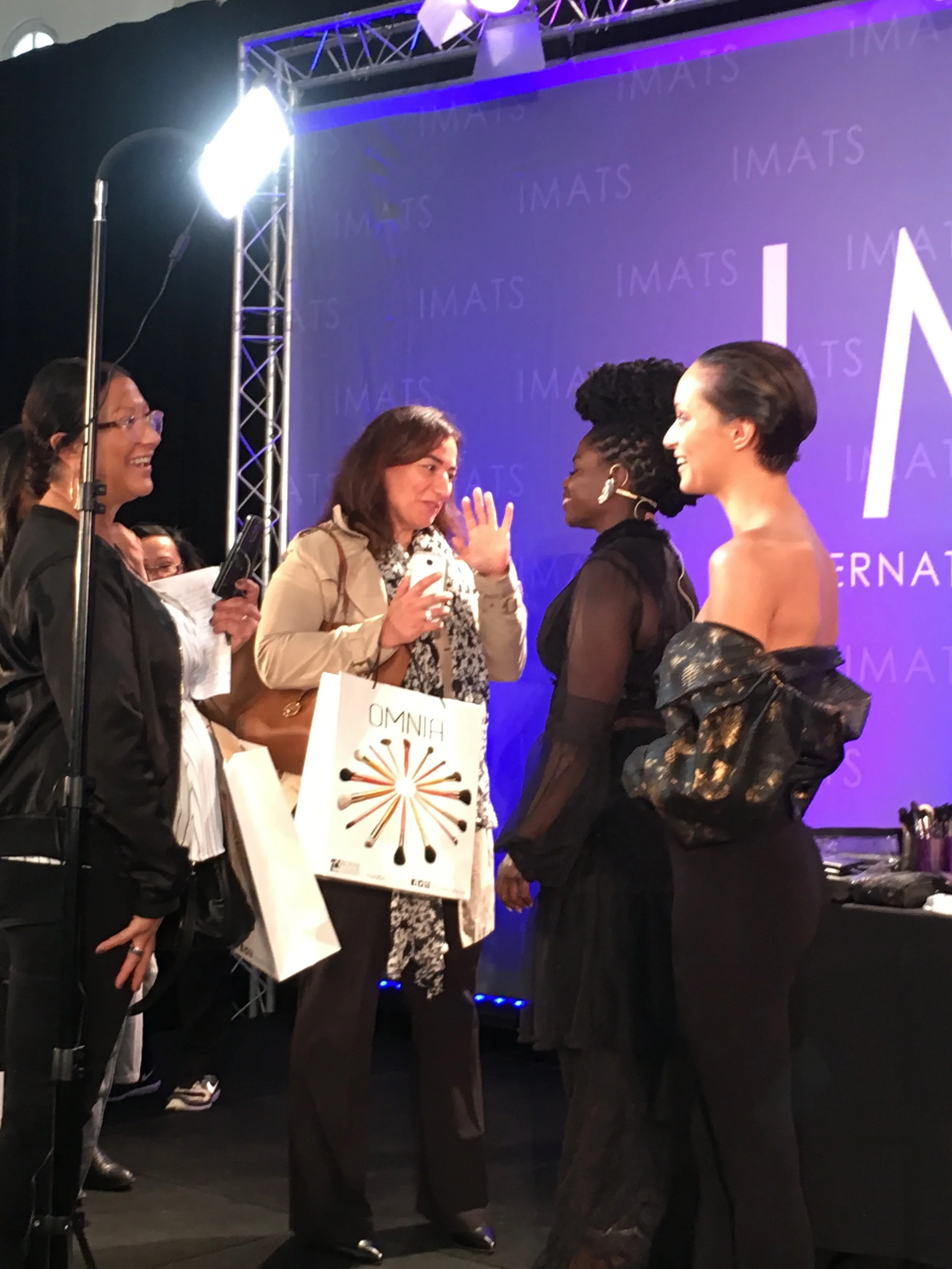 Danessa on stage meeting some fans with her gorgeous model, Tuesday-Rose