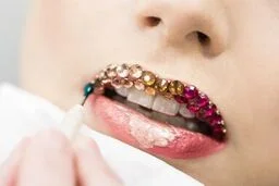 Me working away on Emily, bead by bead