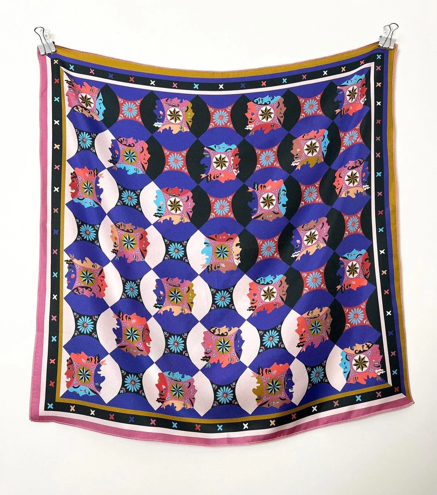 A winter talisman for anyone who needs it. 💜 Excited to share my *first* silk scarf! The All Seasons scarf in purple actually has two color options depending on how you fold it. White/purple or black/purple. 100% Silk Twill, limited run, ethically m