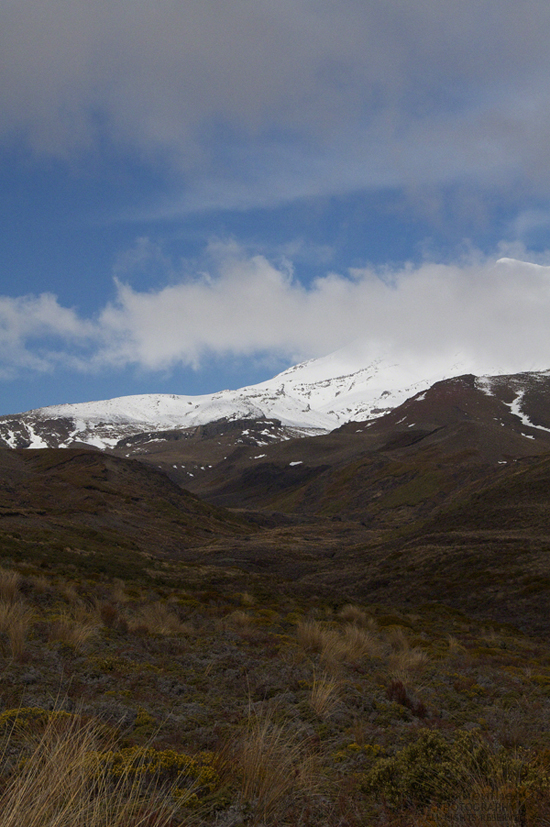 An awesome view of Mt. Ruapehu from the trail. Being winter, I guess it's too much ask to photograph even one mountain without any cloud cover. There are several times when I think I'll be lucky, but the purposefully slow-moving clouds foil me time and again. Where is the justice?