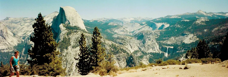 One last panoramic from my good 'ole Fuji camera. On June 30, 1864, President Abraham Lincoln signed an Act of Congress to protect Yosemite Valley, which means that today is Yosemite's 150th birthday. Thank you Mr. Lincoln!