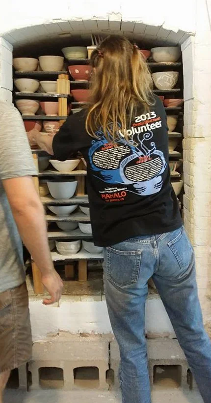 Here, the bowls are ready to be baked in the kiln after each artist has put his or her personal touch on each one. Each bowl is truly an individual, handmade work of art! Credit: Empty Bowl Hawaii.